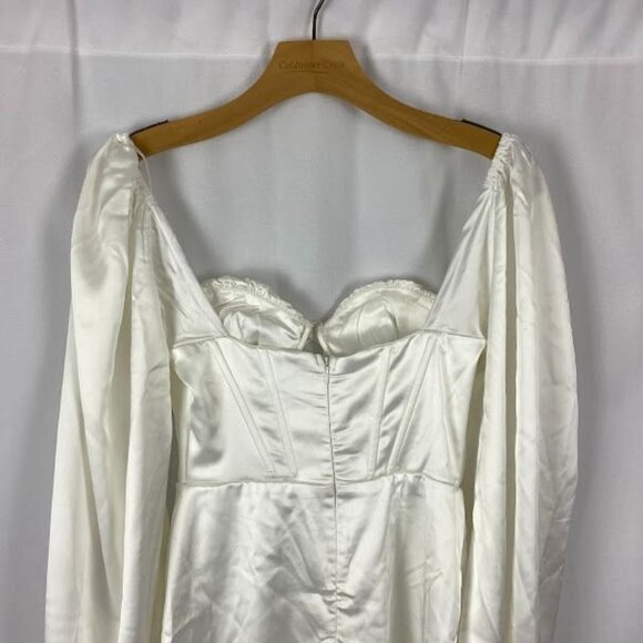Princess Polly Shirly Mini Dress White Puffy Sleeve Women's‎ Sz. 2 - Picture 5 of 9